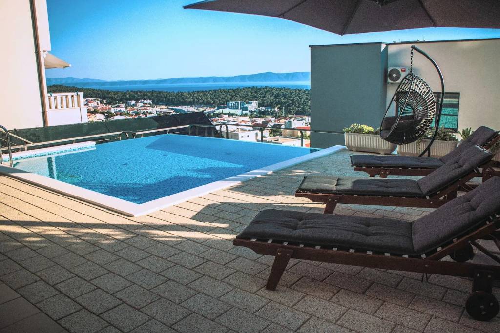 Apartmani Bella vista - pool terrace with view :, Makarska - Rivijera Makarska 